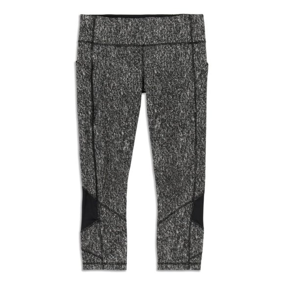 lululemon athletica Pants - 14. LULULEMON Pace Rival Crop Jaquard Black White Leggings Sz 8 23" Inseam